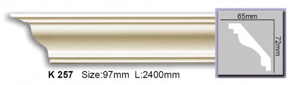 Карниз с гладким профилем полиуретан K257 (2,40м)
