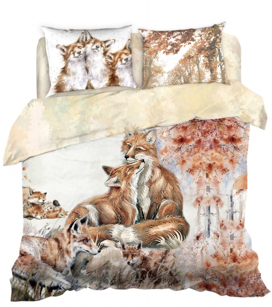 Комплект постельного белья евро SL Family "Foxes" н(2)70*70 н(2)50х70 сатин