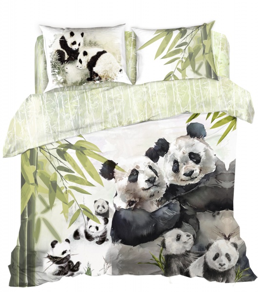 Комплект постельного белья евро SL Family "Pandas" н(2)70*70 н(2)50х70 сатин